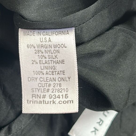 Trina Turk charcoal tweed fully lined wool trouser.  Size 0 - Picture 7 of 7